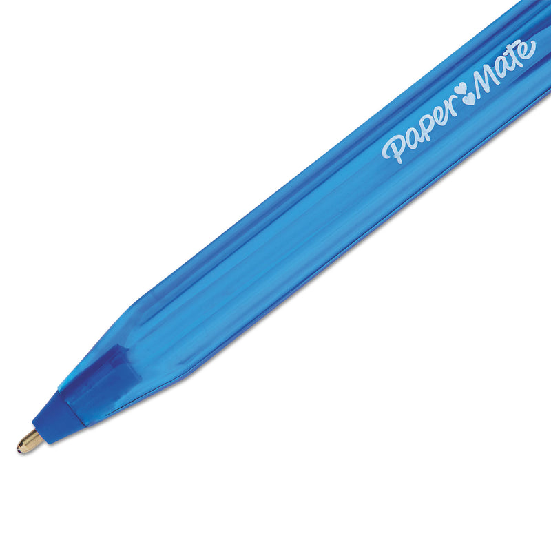 Paper Mate InkJoy 100 Ballpoint Pen, Stick, Medium 1 mm, Blue Ink, Blue Barrel, Dozen