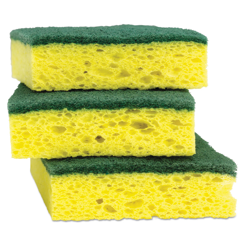 Scotch-Brite Heavy-Duty Scrub Sponge, 4.5 x 2.7, 0.6" Thick, Yellow/Green, 3/Pack