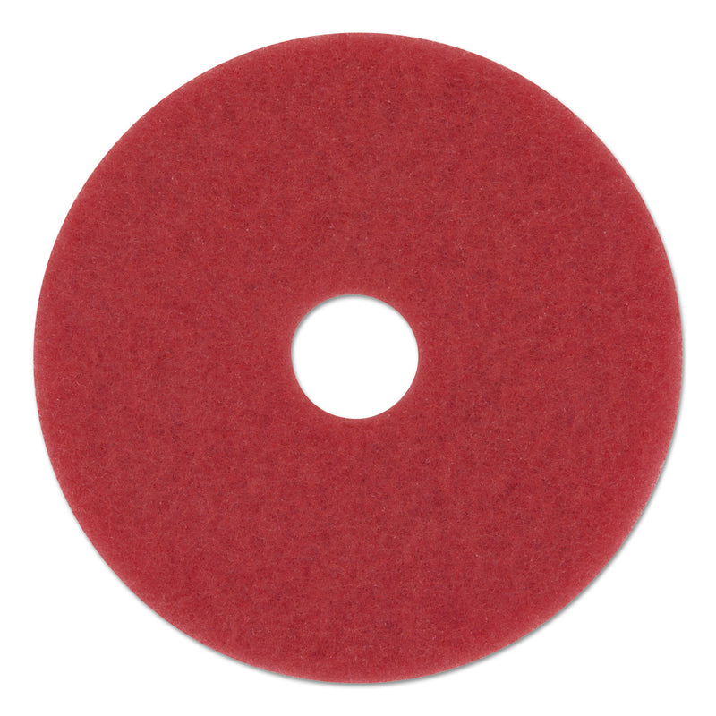 3M Low-Speed Buffer Floor Pads 5100, 20" Diameter, Red, 5/Carton