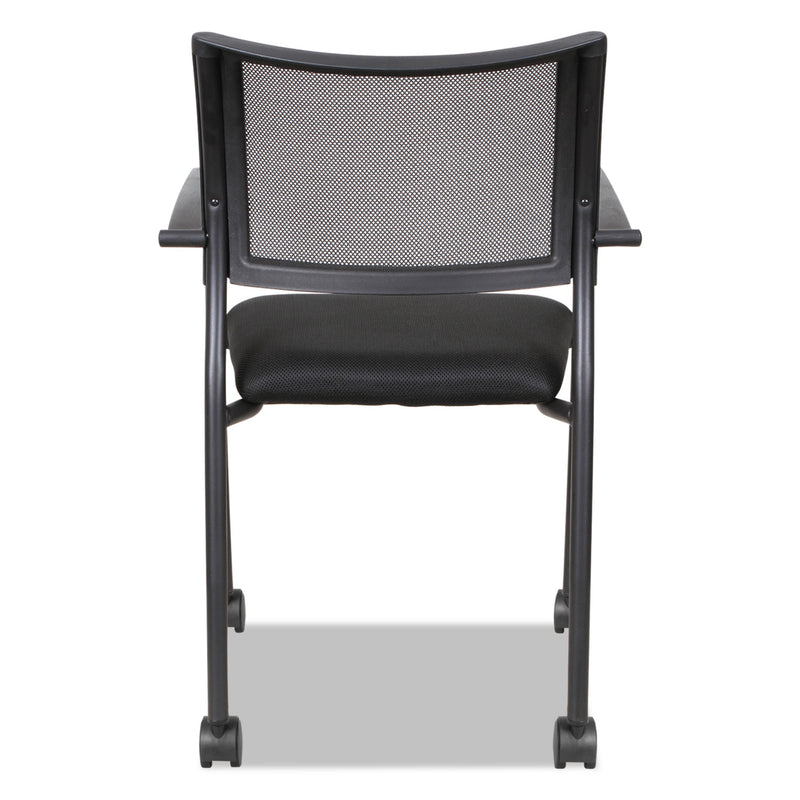 Alera Eikon Series Stacking Mesh Guest Chair, Supports Up to 275 lb, Black, 2/Carton