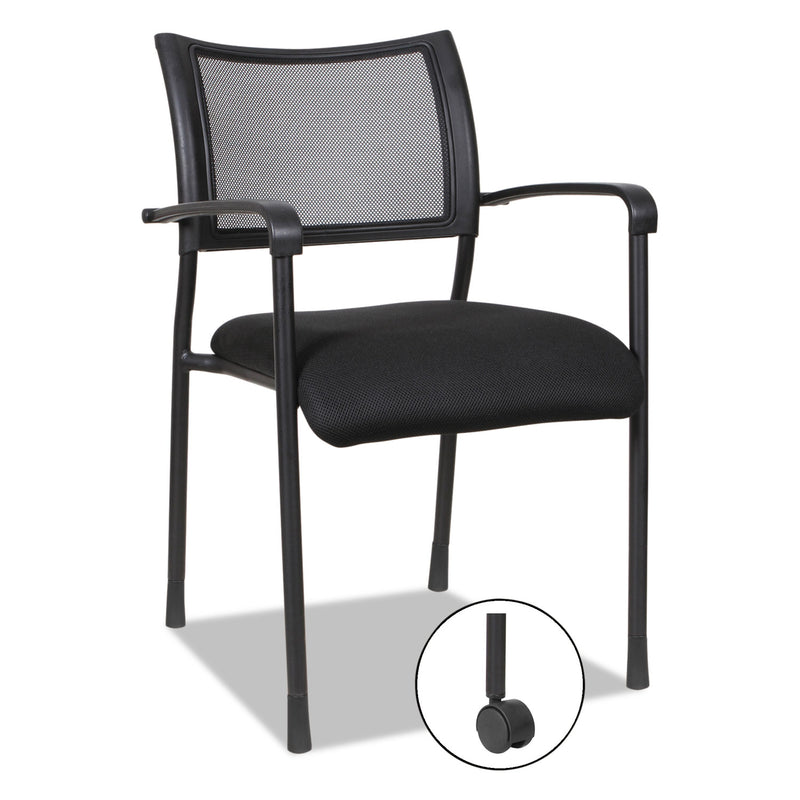 Alera Eikon Series Stacking Mesh Guest Chair, Supports Up to 275 lb, Black, 2/Carton