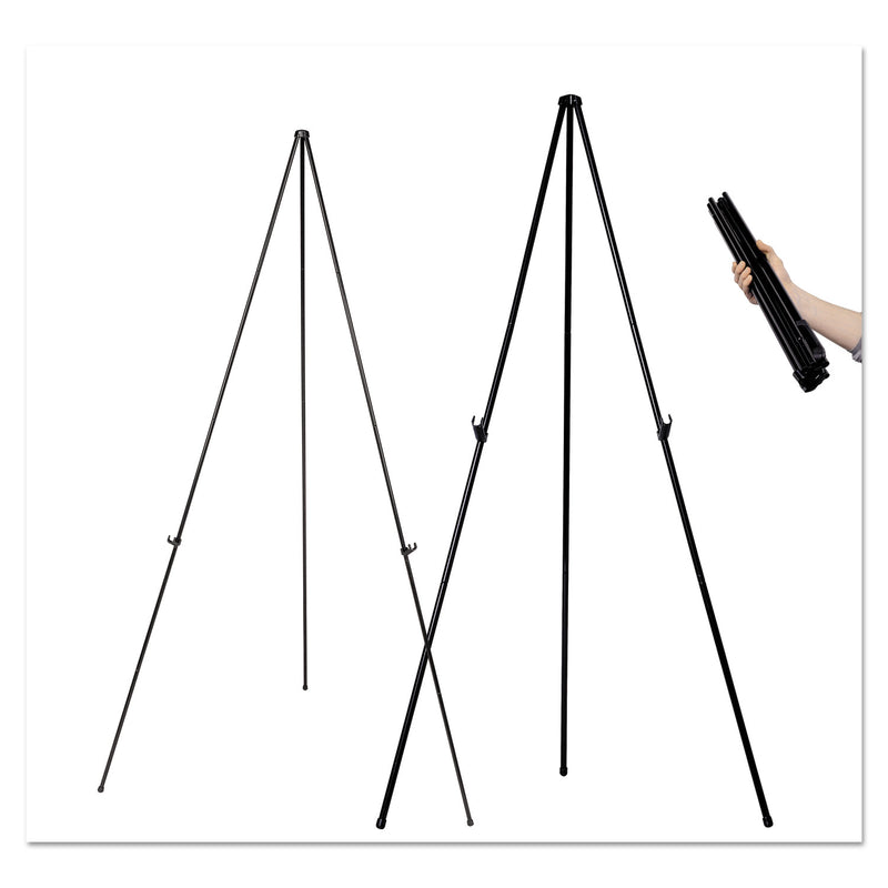 MasterVision Instant Easel, 61.5" High, Black, Steel, Lightweight