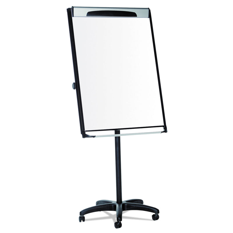 MasterVision Platinum Mobile Easel, White, 29 x 41, Black Frame