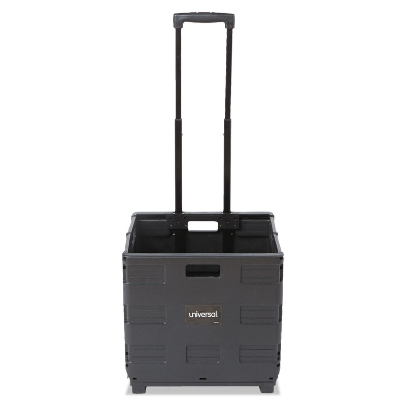 Universal Collapsible Mobile Storage Crate, Plastic, 18.25 x 15 x 18.25 to 39.37, Black