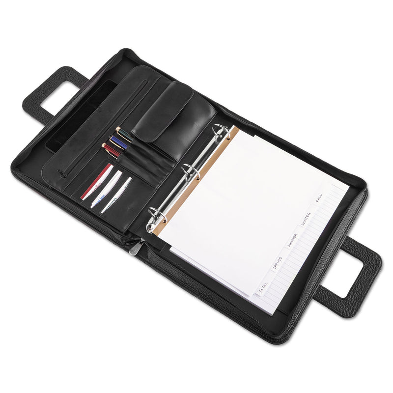 Universal Zip-Around Padfolio, Vinyl, 14 1/2 x 2 1/2 x 11 1/2, Black