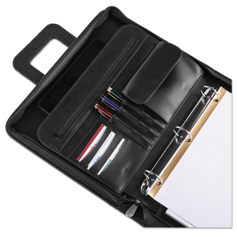 Universal Zip-Around Padfolio, Vinyl, 14 1/2 x 2 1/2 x 11 1/2, Black