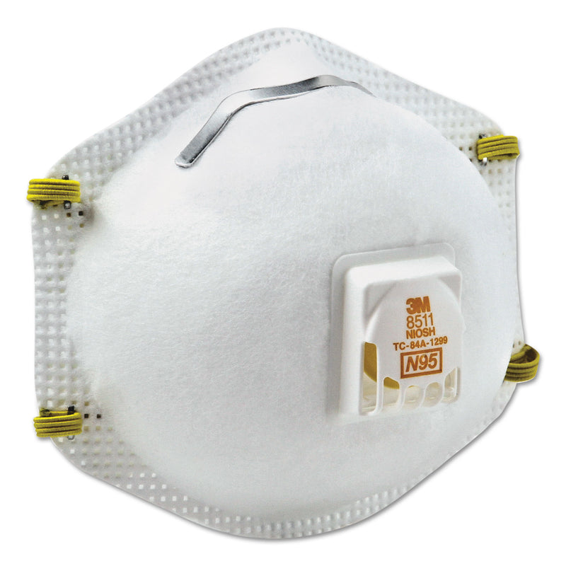 3M Particulate Respirator w/Cool Flow Exhalation Valve, Standard Size, 10/Box