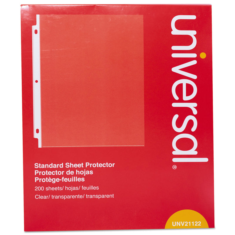 Universal Standard Sheet Protector, Standard, 8.5 x 11, Clear, 200/Box