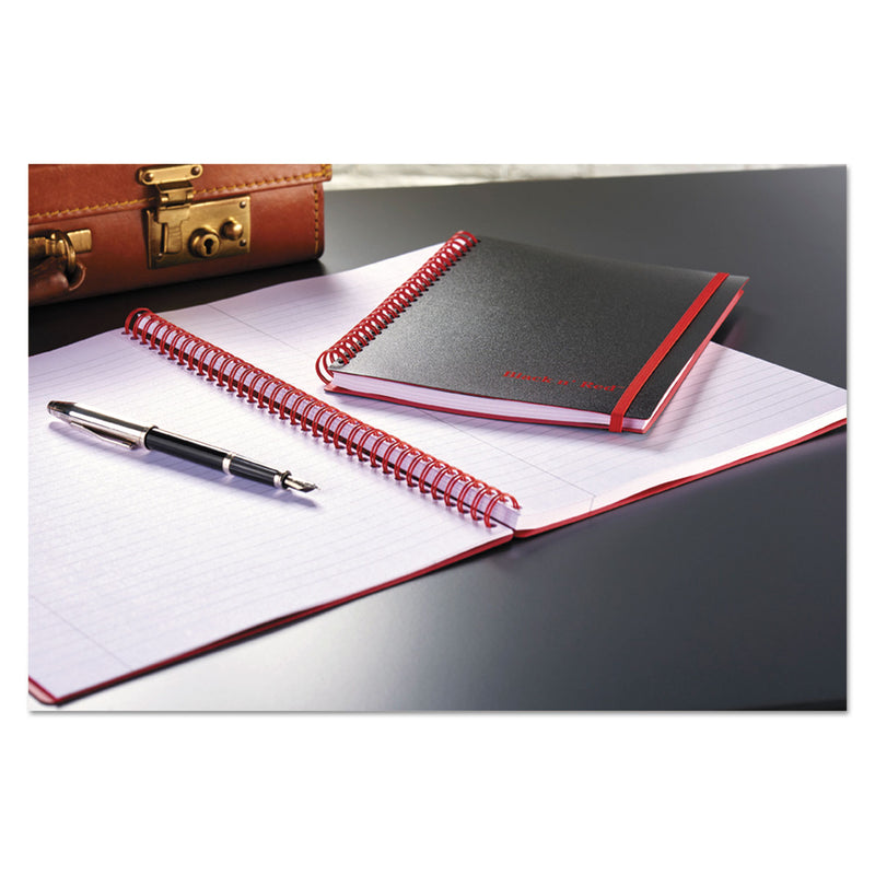 Black n' Red Flexible Cover Twinwire Notebook, SCRIBZEE Compatible, 1 Subject, Wide/Legal Rule, Black Cover, 5.88 x 4.13, 70 Sheets