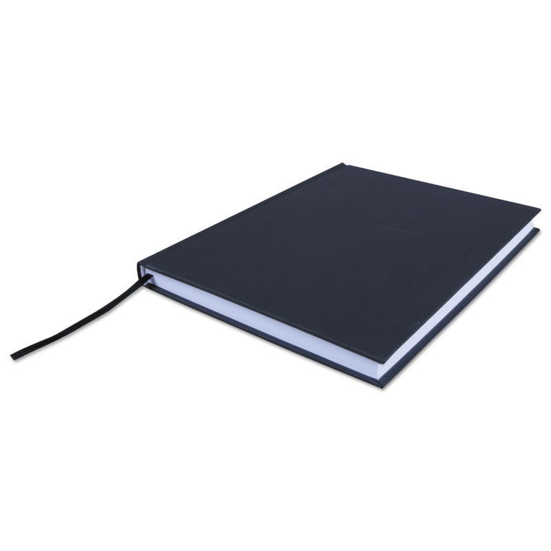 Universal Casebound Hardcover Notebook, 1 Subject, Wide/Legal Rule, Black Cover, 10.25 x 7.63, 150 Sheets