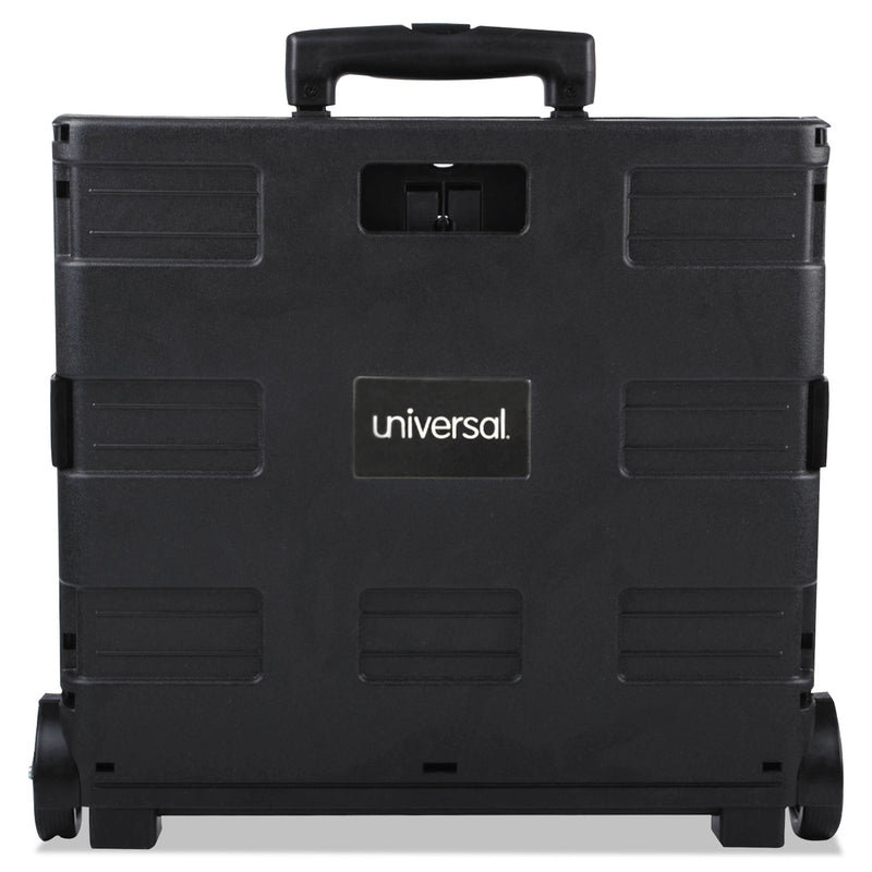 Universal Collapsible Mobile Storage Crate, Plastic, 18.25 x 15 x 18.25 to 39.37, Black