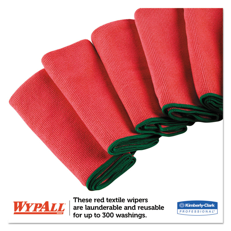 WypAll Microfiber Cloths, Reusable, 15.75 x 15.75, Red, 6/Pack, 4 Packs/Carton