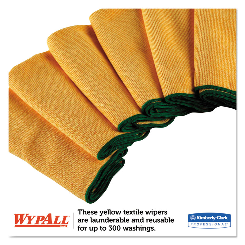 WypAll Microfiber Cloths, Reusable, 15.75 x 15.75, Yellow, 24/Carton