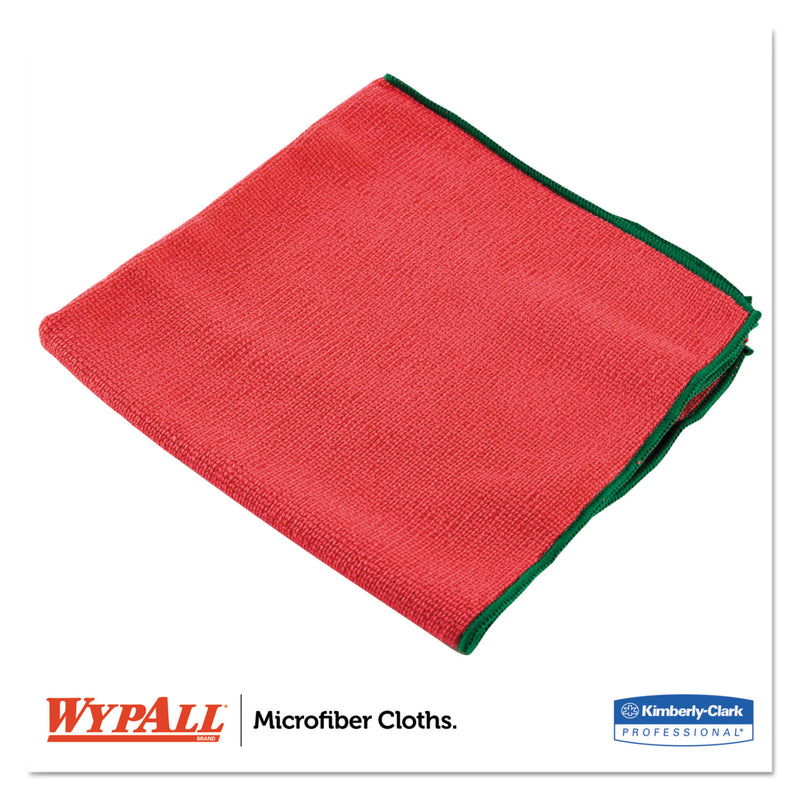 WypAll Microfiber Cloths, Reusable, 15.75 x 15.75, Red, 6/Pack, 4 Packs/Carton