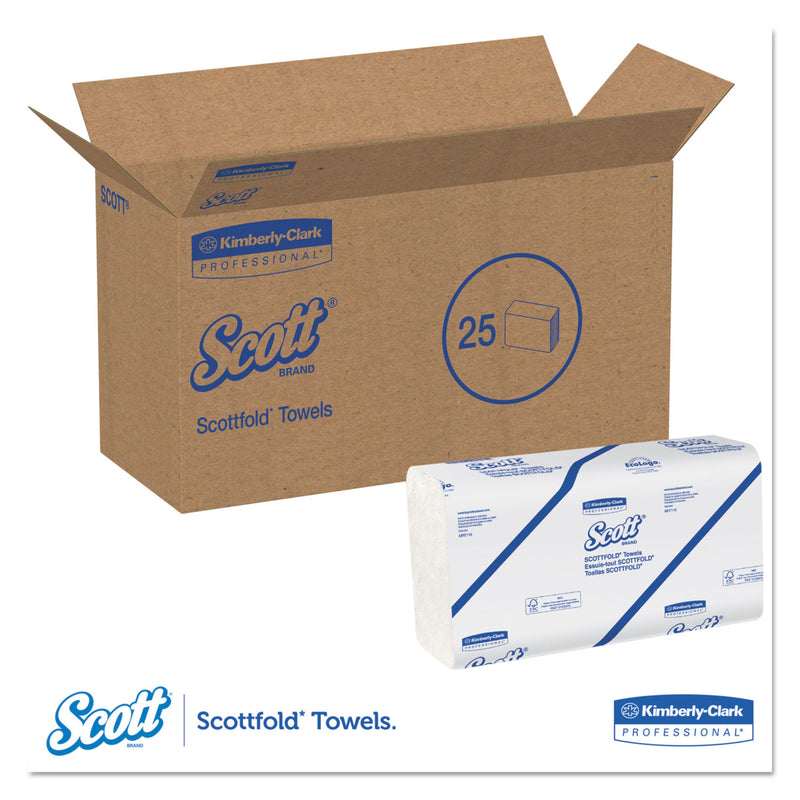 Scott Pro Scottfold Towels, 9.4 x 12.4, White, 175 Towels/Pack, 25 Packs/Carton