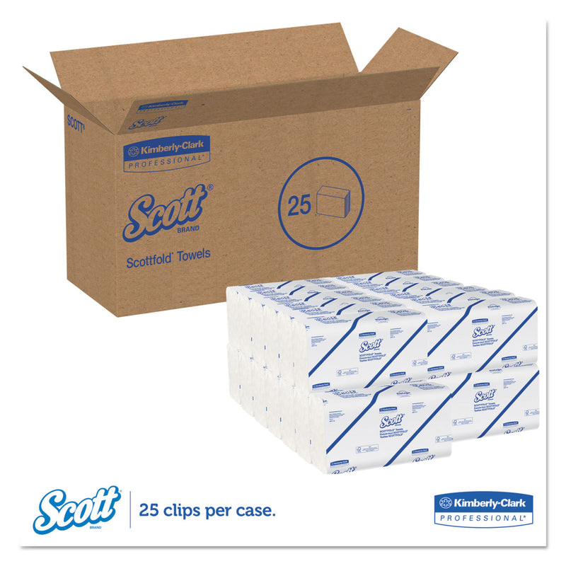 Scott Pro Scottfold Towels, 9.4 x 12.4, White, 175 Towels/Pack, 25 Packs/Carton