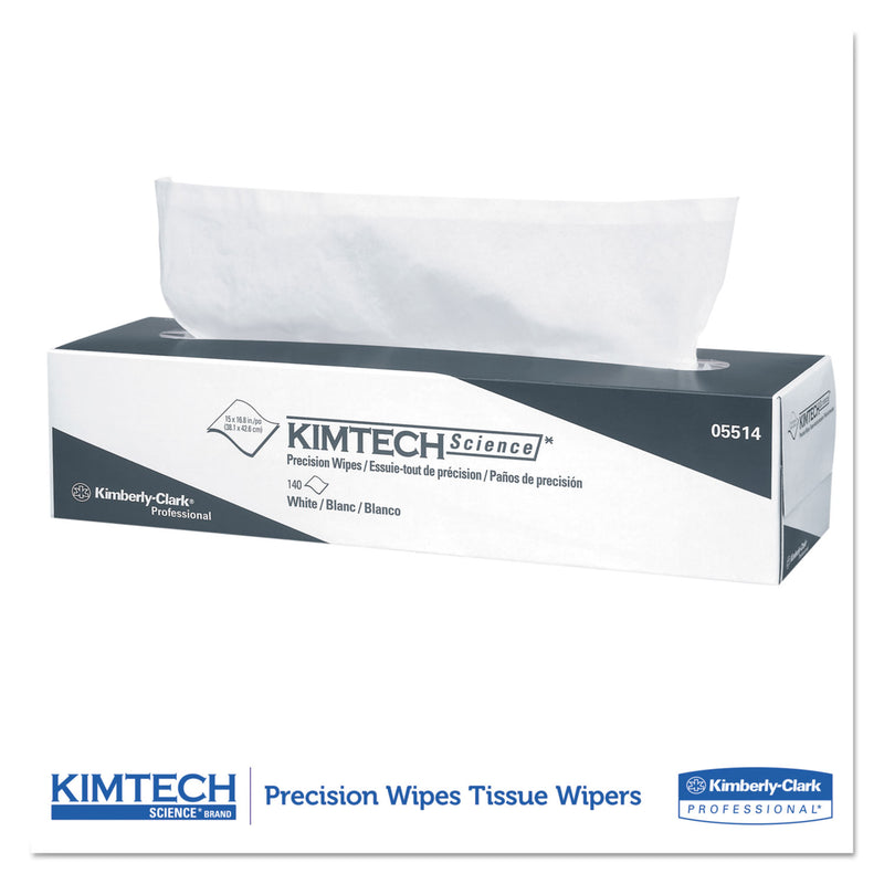 Kimtech Precision Wipers, POP-UP Box, 2-Ply, 14.7 x 16.6, White, 92/Box, 15 Boxes/Carton