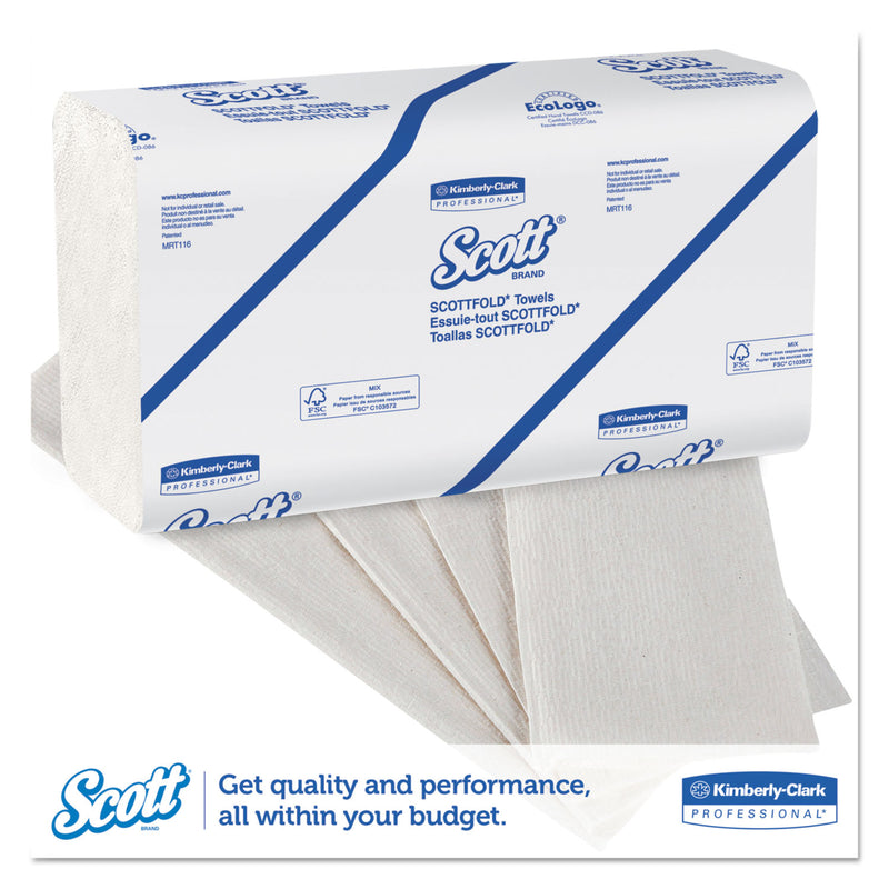 Scott Pro Scottfold Towels, 9.4 x 12.4, White, 175 Towels/Pack, 25 Packs/Carton