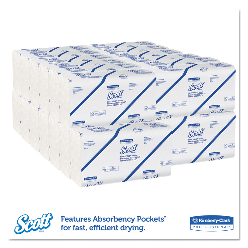 Scott Pro Scottfold Towels, 9.4 x 12.4, White, 175 Towels/Pack, 25 Packs/Carton