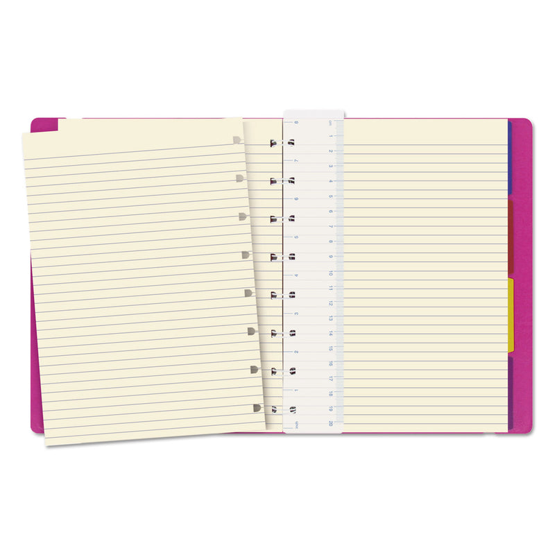 Filofax Notebook, 1 Subject, Medium/College Rule, Fuchsia Cover, 8.25 x 5.81, 112 Sheets