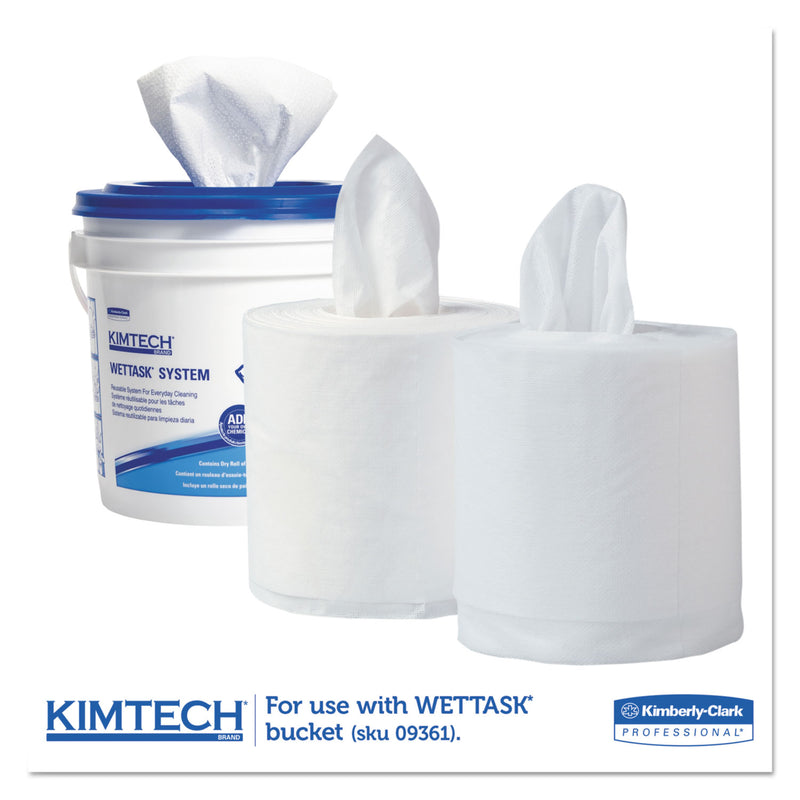 WypAll Power Clean Wipers for Solvents WetTask Customizable Wet Wiping System, Wipers Only, 9 x 15, White, 275/Roll, 2 Rolls/Carton