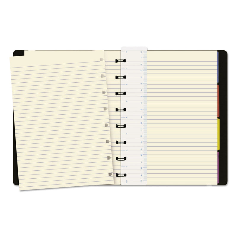 Filofax Notebook, 1 Subject, Medium/College Rule, Black Cover, 8.25 x 5.81, 112 Sheets