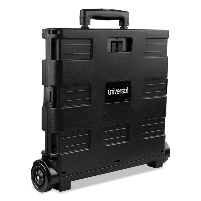 Universal Collapsible Mobile Storage Crate, Plastic, 18.25 x 15 x 18.25 to 39.37, Black