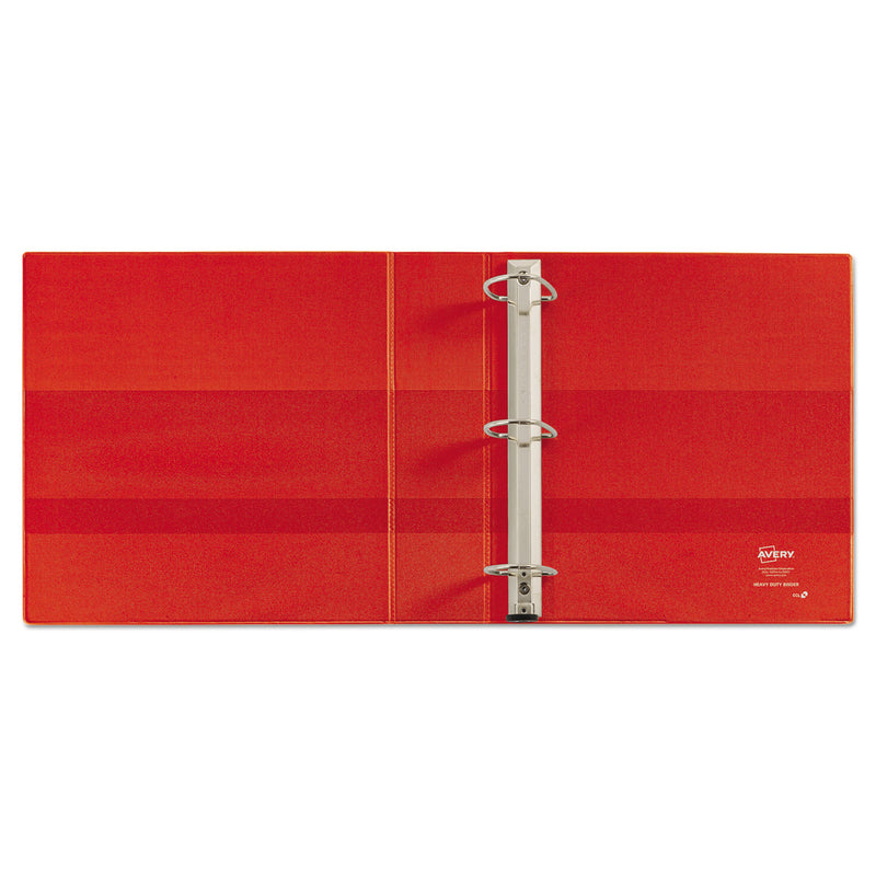 Avery Heavy-Duty Non-View Binder with DuraHinge and One Touch EZD Rings, 3 Rings, 2" Capacity, 11 x 8.5, Red