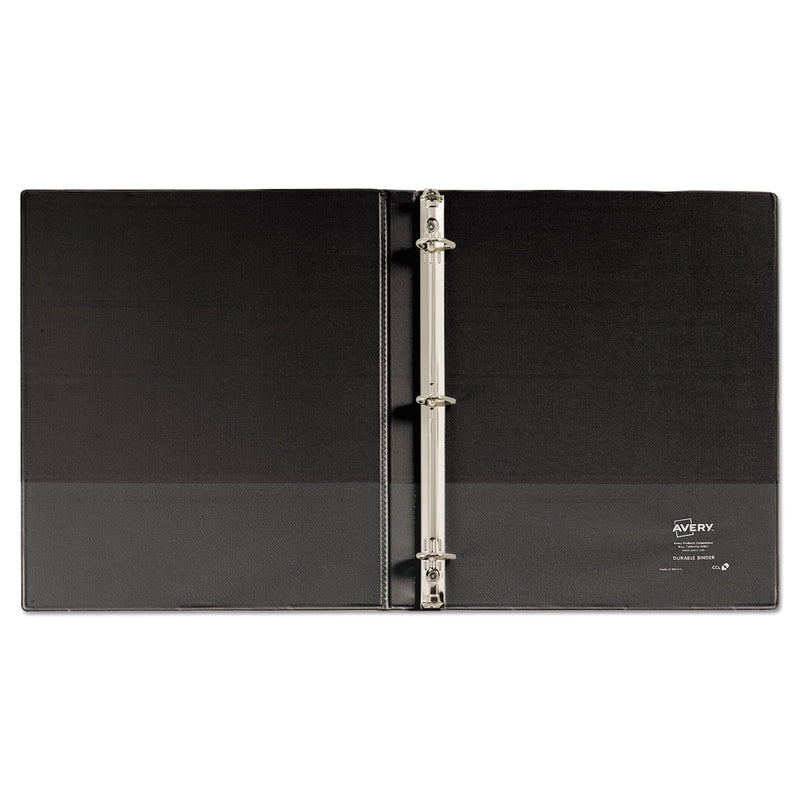 Avery Durable View Binder with DuraHinge and Slant Rings, 3 Rings, 0.5" Capacity, 11 x 8.5, Black