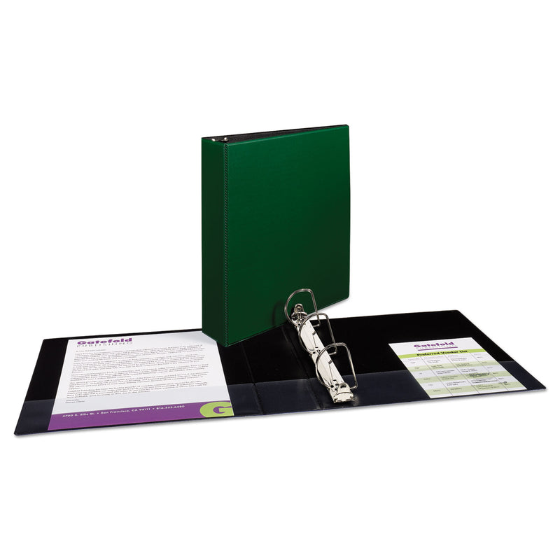 Avery Durable Non-View Binder with DuraHinge and Slant Rings, 3 Rings, 2" Capacity, 11 x 8.5, Green