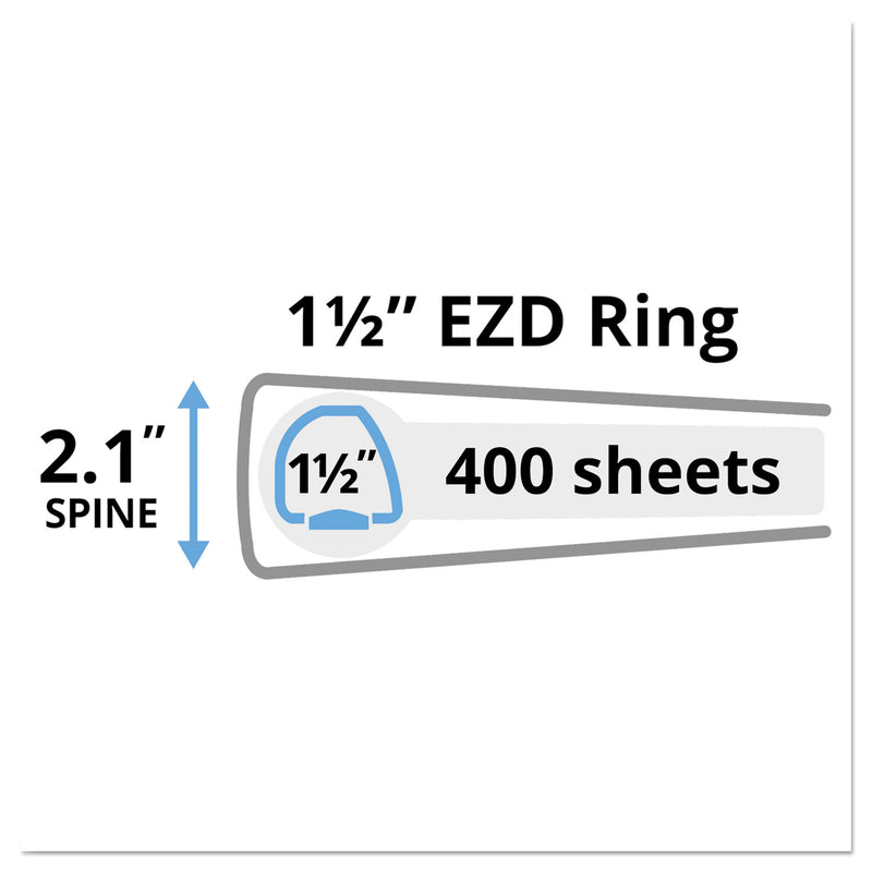 Avery Heavy-Duty Non-View Binder with DuraHinge and One Touch EZD Rings, 3 Rings, 1.5" Capacity, 11 x 8.5, Red