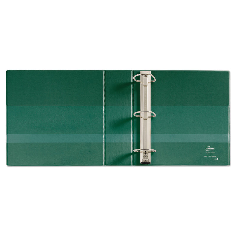 Avery Heavy-Duty Non-View Binder with DuraHinge and Locking One Touch EZD Rings, 3 Rings, 4" Capacity, 11 x 8.5, Green