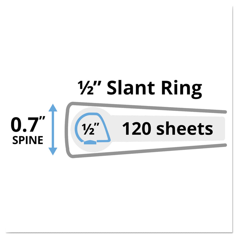 Avery Durable View Binder with DuraHinge and Slant Rings, 3 Rings, 0.5" Capacity, 11 x 8.5, Black