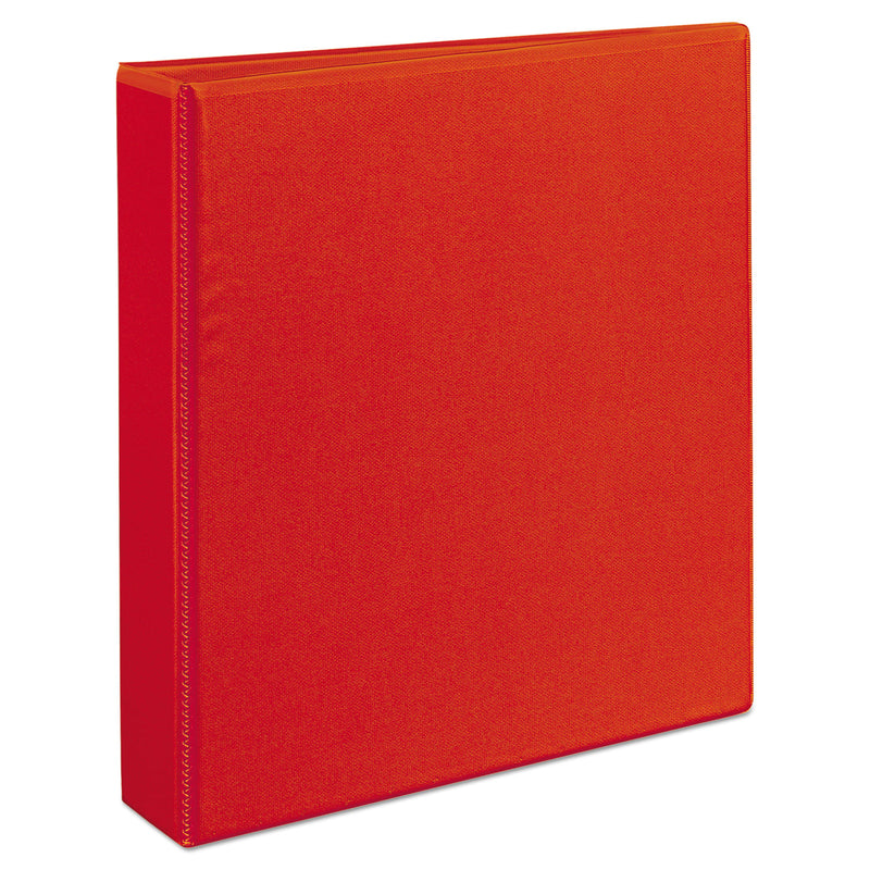 Avery Heavy-Duty View Binder with DuraHinge and One Touch EZD Rings, 3 Rings, 1.5" Capacity, 11 x 8.5, Red