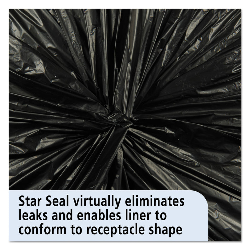 Stout Total Recycled Content Plastic Trash Bags, 56 gal, 1.5 mil, 43" x 49", Brown/Black, 100/Carton