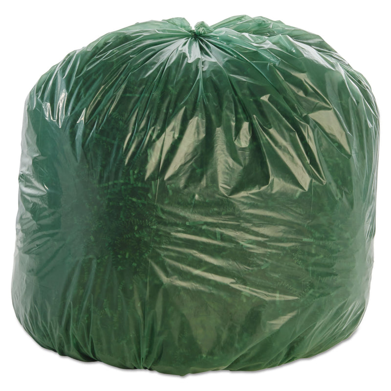 Stout Controlled Life-Cycle Plastic Trash Bags, 33 gal, 1.1 mil, 33" x 40", Green, 40/Box