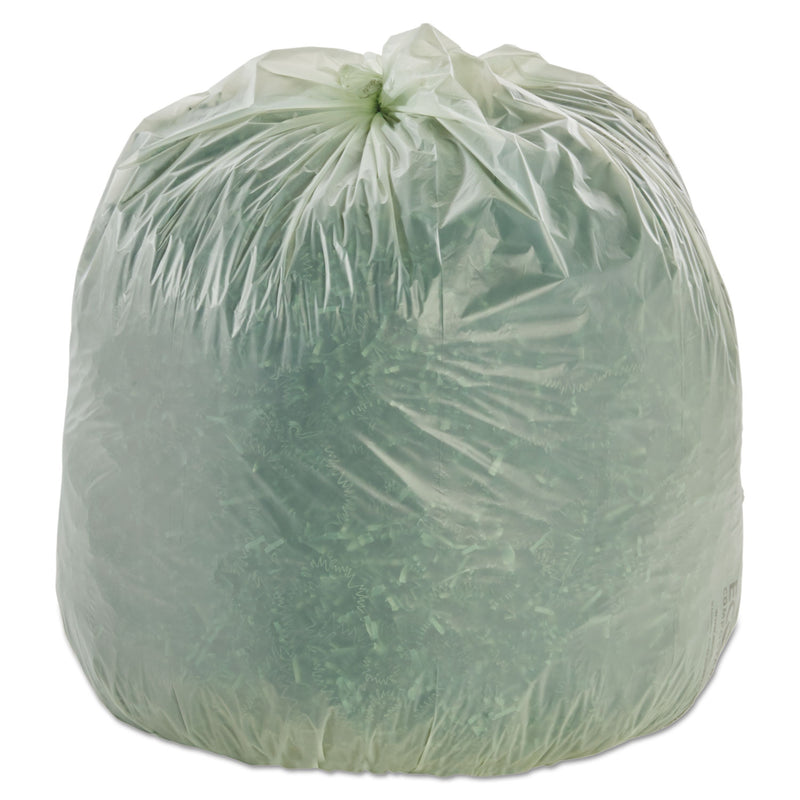 Stout EcoSafe-6400 Bags, 48 gal, 0.85 mil, 42" x 48", Green, 40/Box