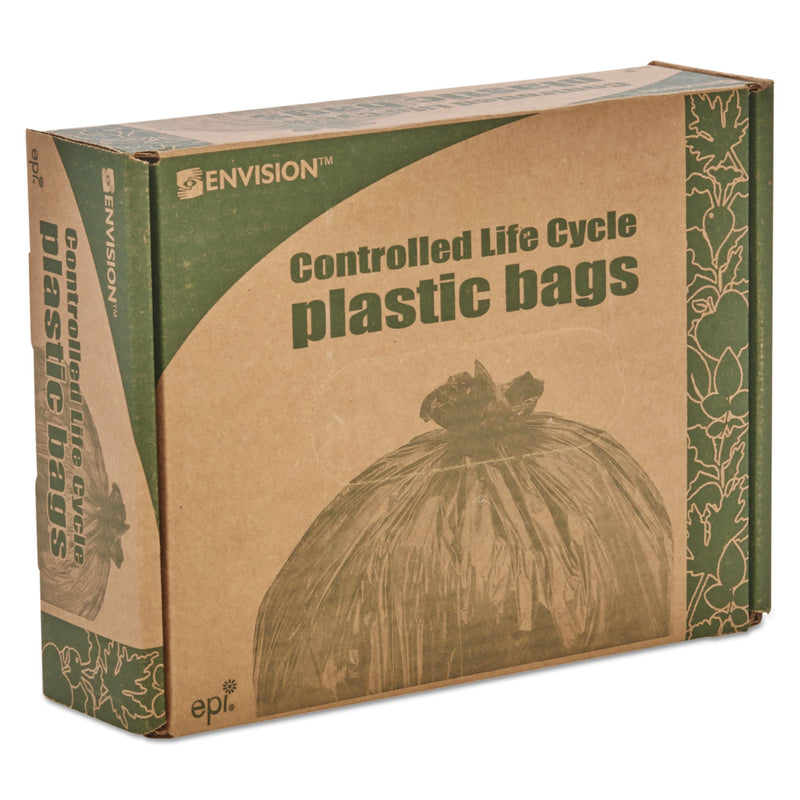 Stout Controlled Life-Cycle Plastic Trash Bags, 33 gal, 1.1 mil, 33" x 40", Green, 40/Box