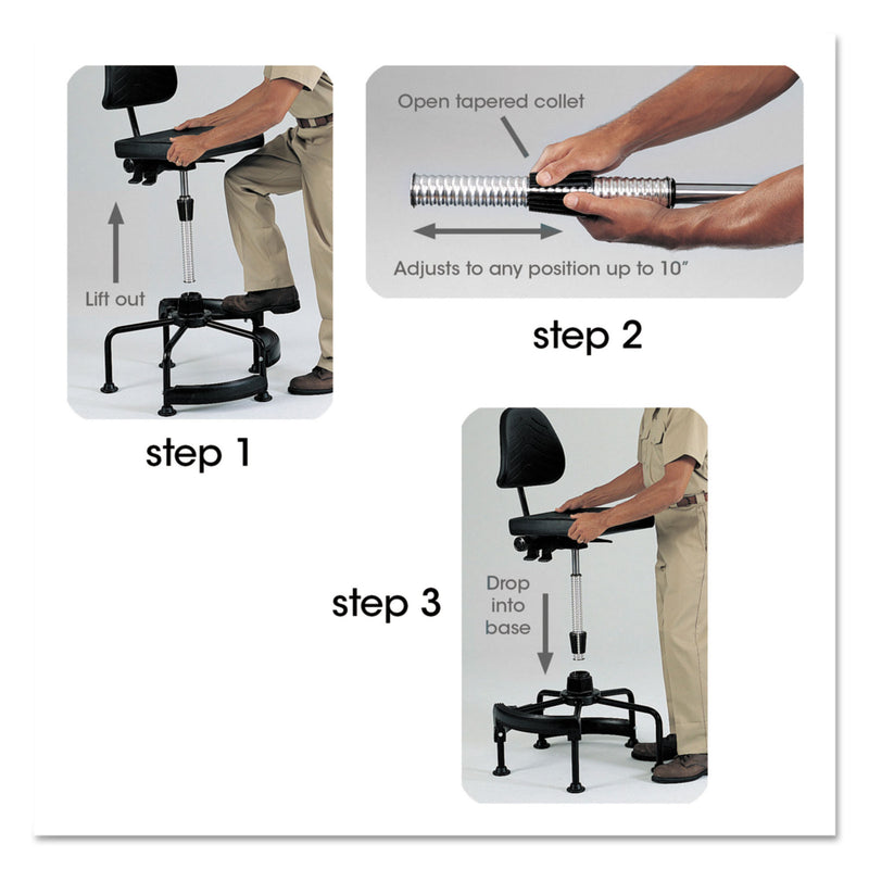 Safco Task Master Economy Industrial Chair, Supports Up to 250 lb, 17" to 35" Seat Height, Black