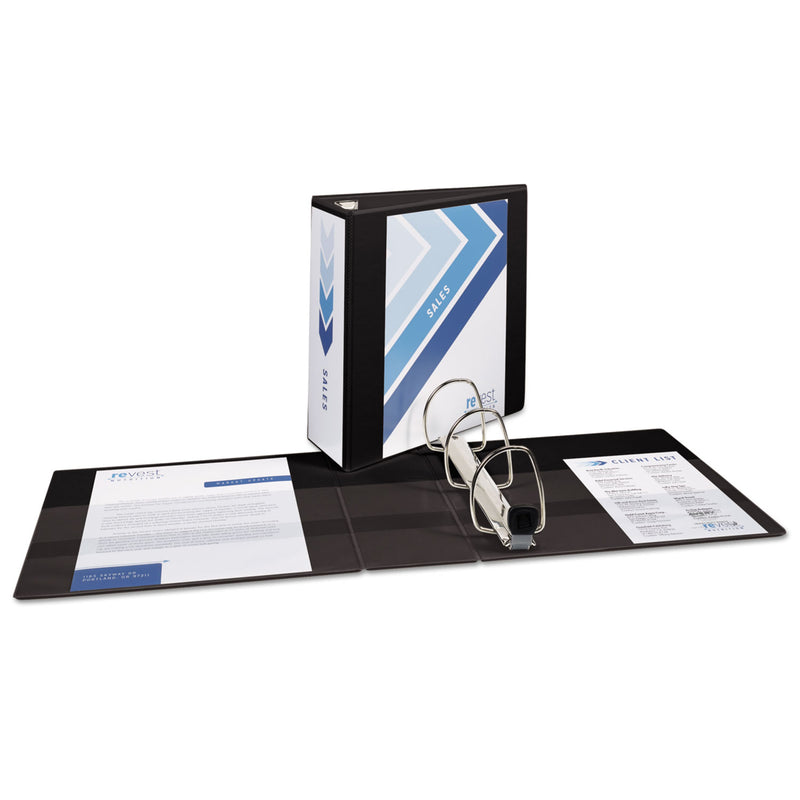 Avery Heavy-Duty View Binder with DuraHinge and Locking One Touch EZD Rings, 3 Rings, 4" Capacity, 11 x 8.5, Black