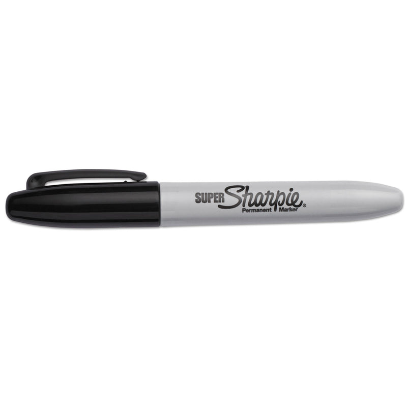 Sharpie Super Permanent Marker, Fine Bullet Tip, Black, Dozen