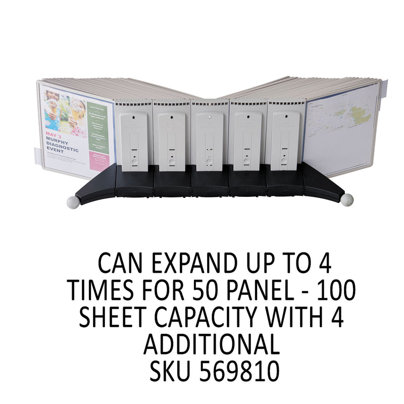 Durable SHERPA Desk Reference System, 10 Panels, 10 x 5.88 x 13.5, Gray Borders