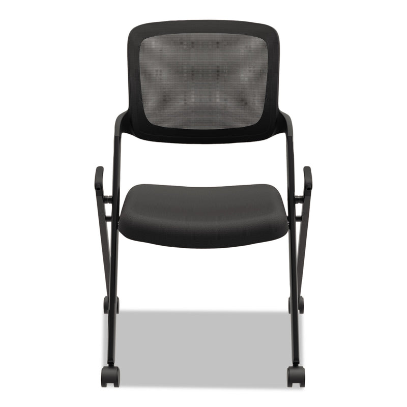 HON VL304 Mesh Back Nesting Chair, Supports Up to 250 lb, Black