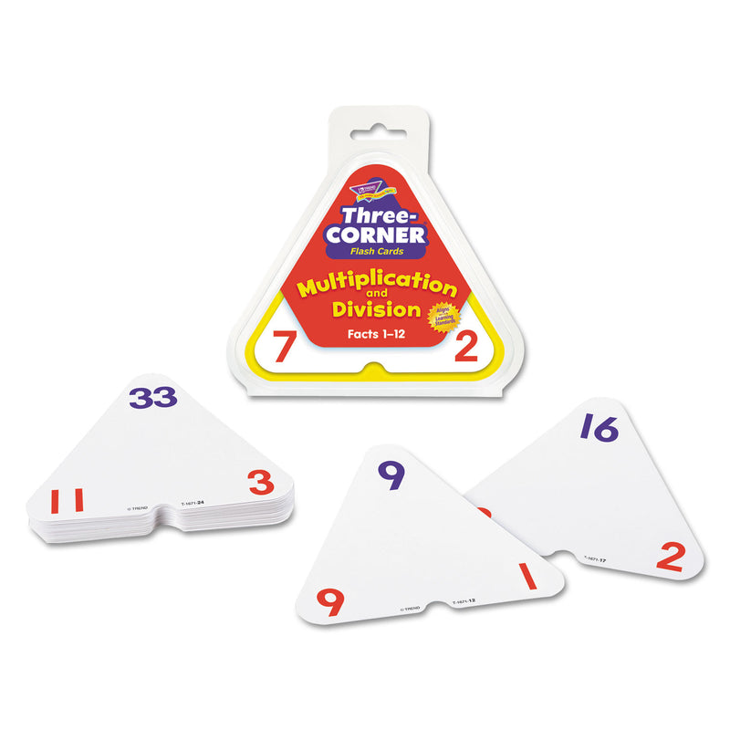 TREND Three-Corner Flash Cards, Multiplication/Division, 5.5 x 5.5, 48/Set