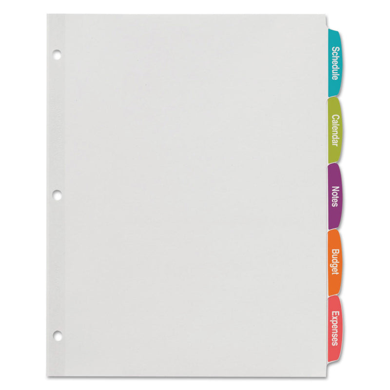 Avery Big Tab Printable White Label Tab Dividers, 5-Tab, 11 x 8.5, White, 20 Sets