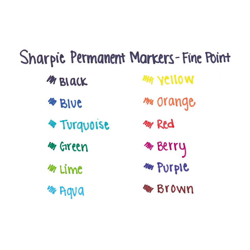 Sharpie Fine Tip Permanent Marker Value Pack, Fine Bullet Tip, Blue, 36/Pack