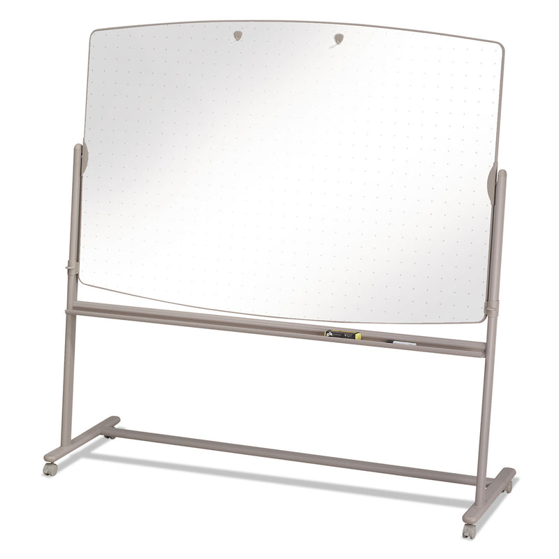 Quartet Total Erase Reversible Mobile Easel, 72 x 48, White Surface, Neutral Frame