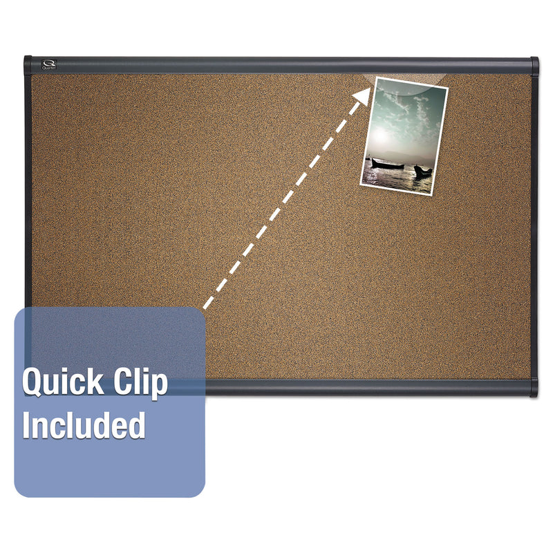 Quartet Prestige Bulletin Board, Brown Graphite-Blend Surface, 36 x 24, Aluminum Frame