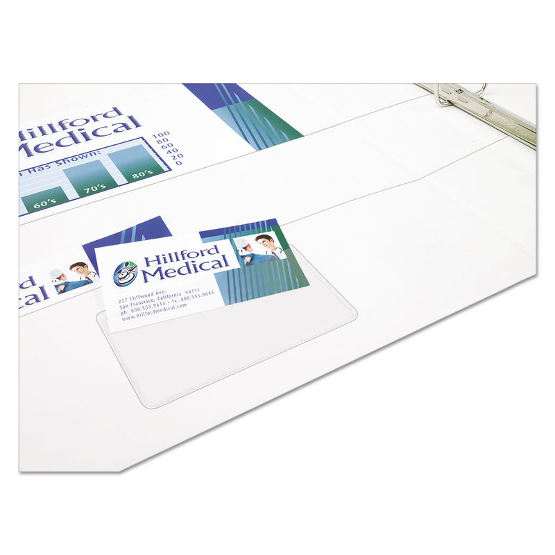 Avery Self-Adhesive Top-Load Business Card Holders, Top Load, 3.5 x 2, Clear, 10/Pack