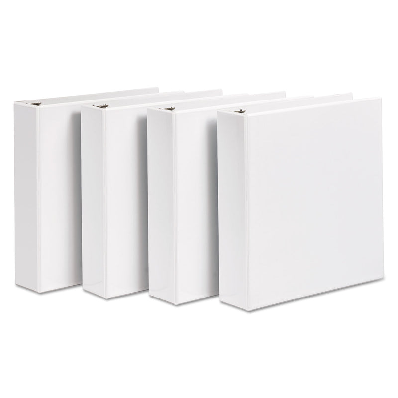 Avery Durable View Binder with DuraHinge and Slant Rings, 3 Rings, 2" Capacity, 11 x 8.5, White, 4/Pack